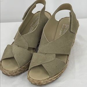 Pedro Garcia Tan Espadrilles with Suede Straps SIZE 8.5